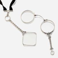 A pair of Edwardian platinum and diamond lorgnettes