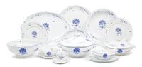 A Limoges Blue and White Porcelain Dinner Service Diameter of dinner plate 10 inches.