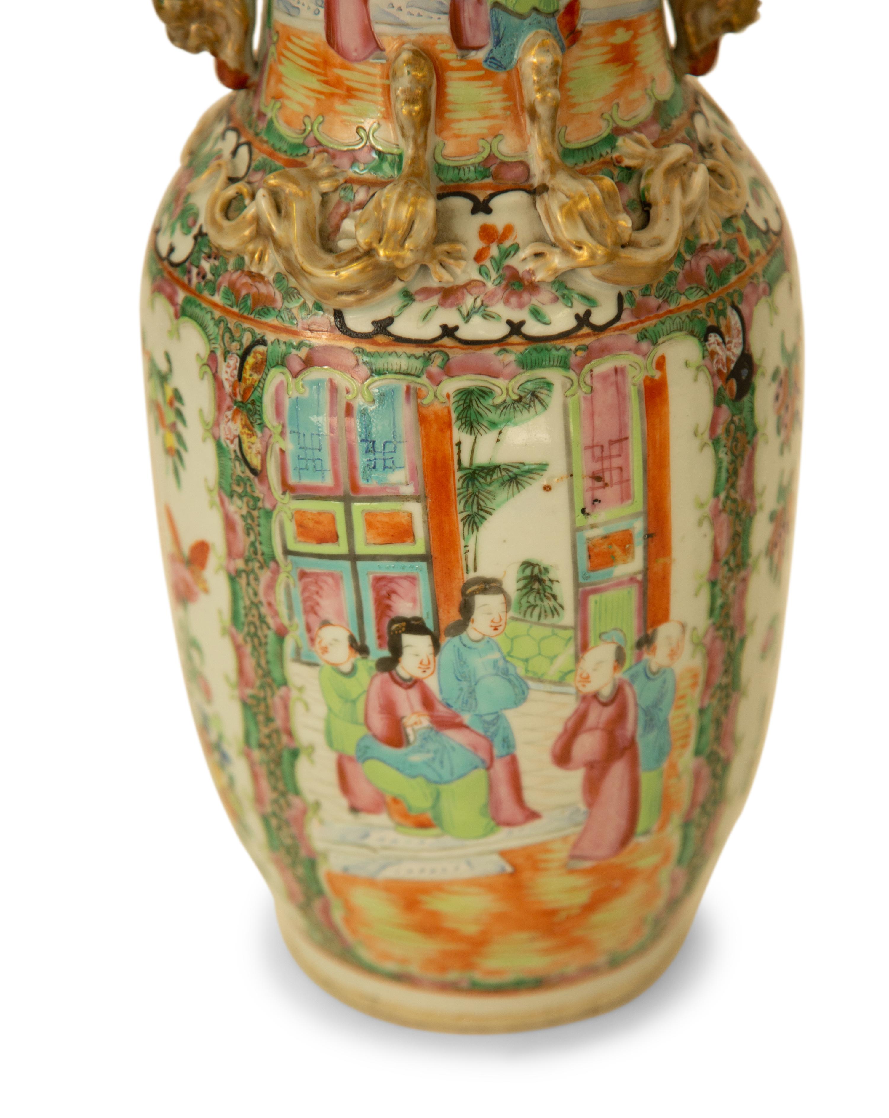 A Pair of Chinese Rose Medallion Porcelain Vases