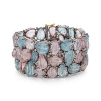 AQUAMARINE, MORGANITE AND DIAMOND BRACELET