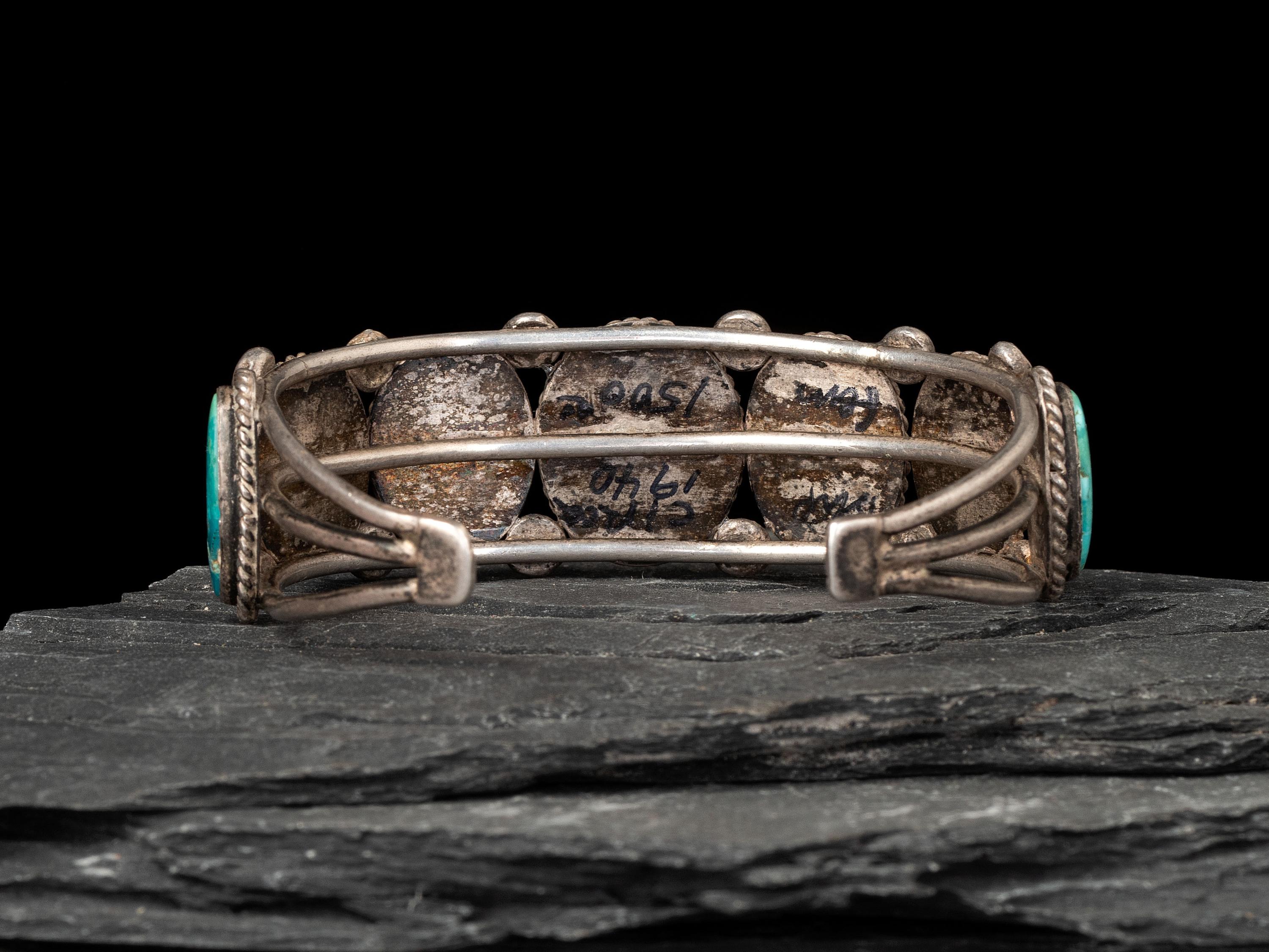 Navajo Silver and Turquoise Cuff Bracelet