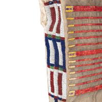 Sioux Beaded and Quilled Buffalo Hide Possible Bag
