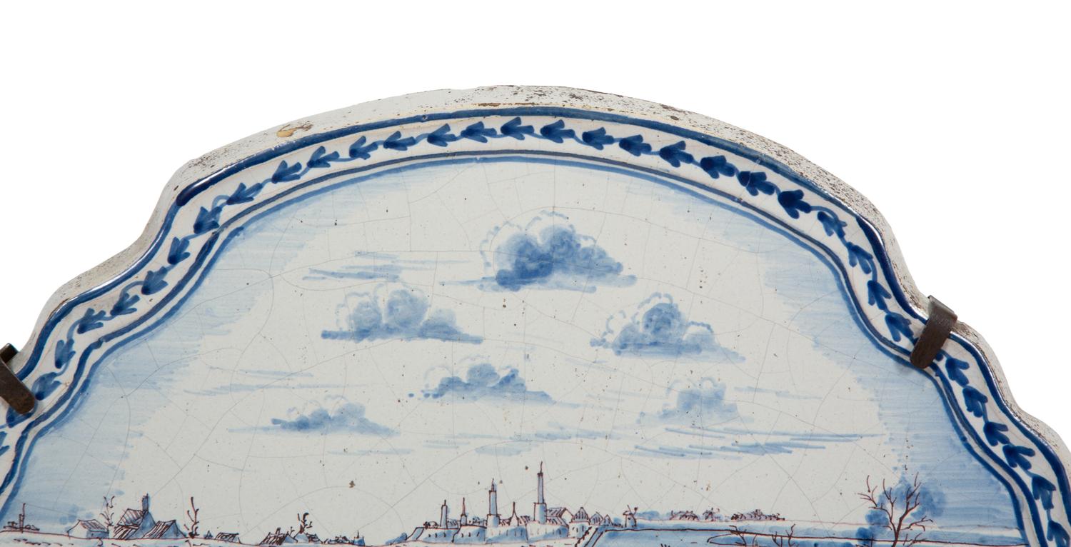 A Delftware Polychrome Plaque
