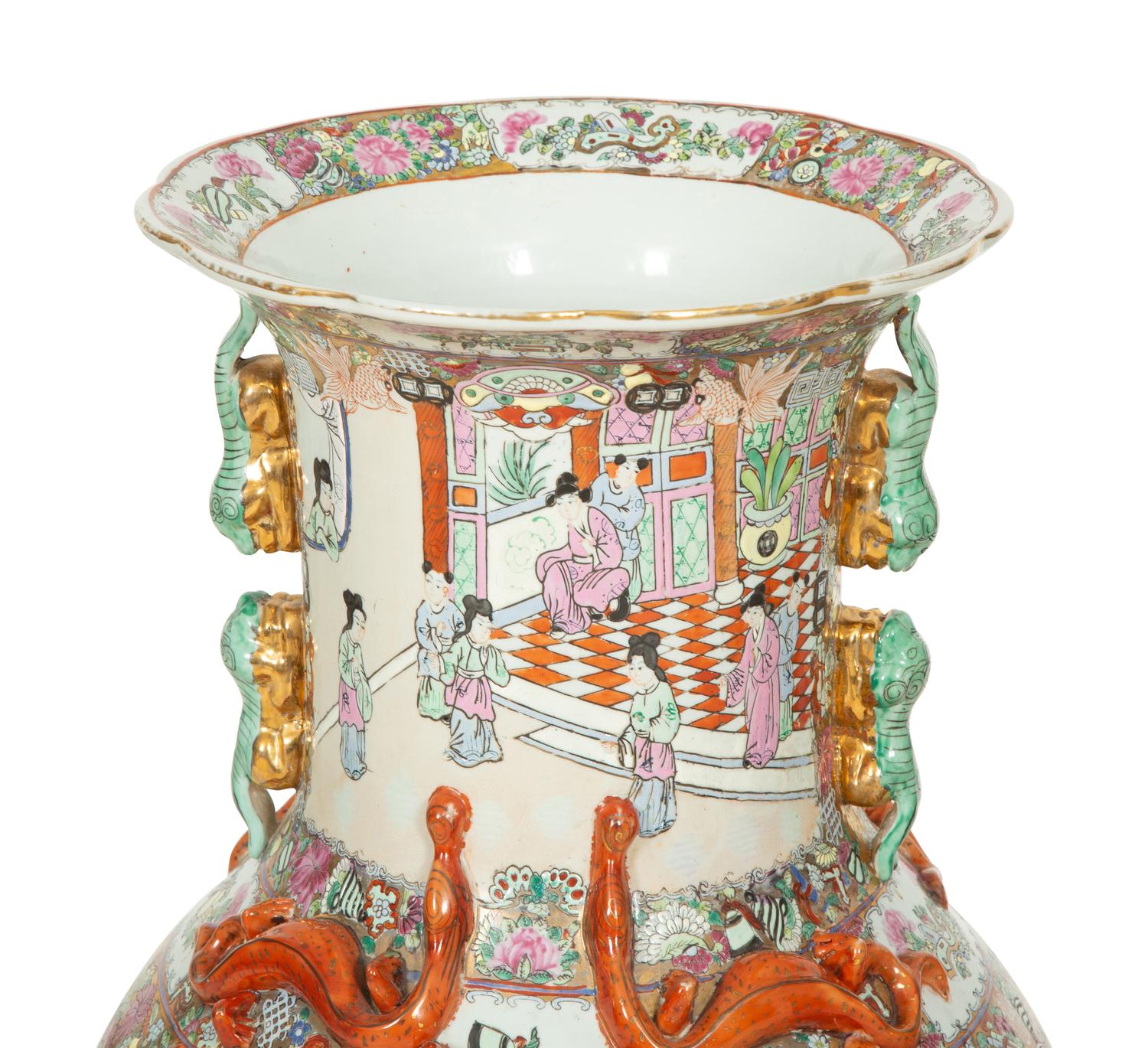 Two Chinese Porcelain Palace Vases