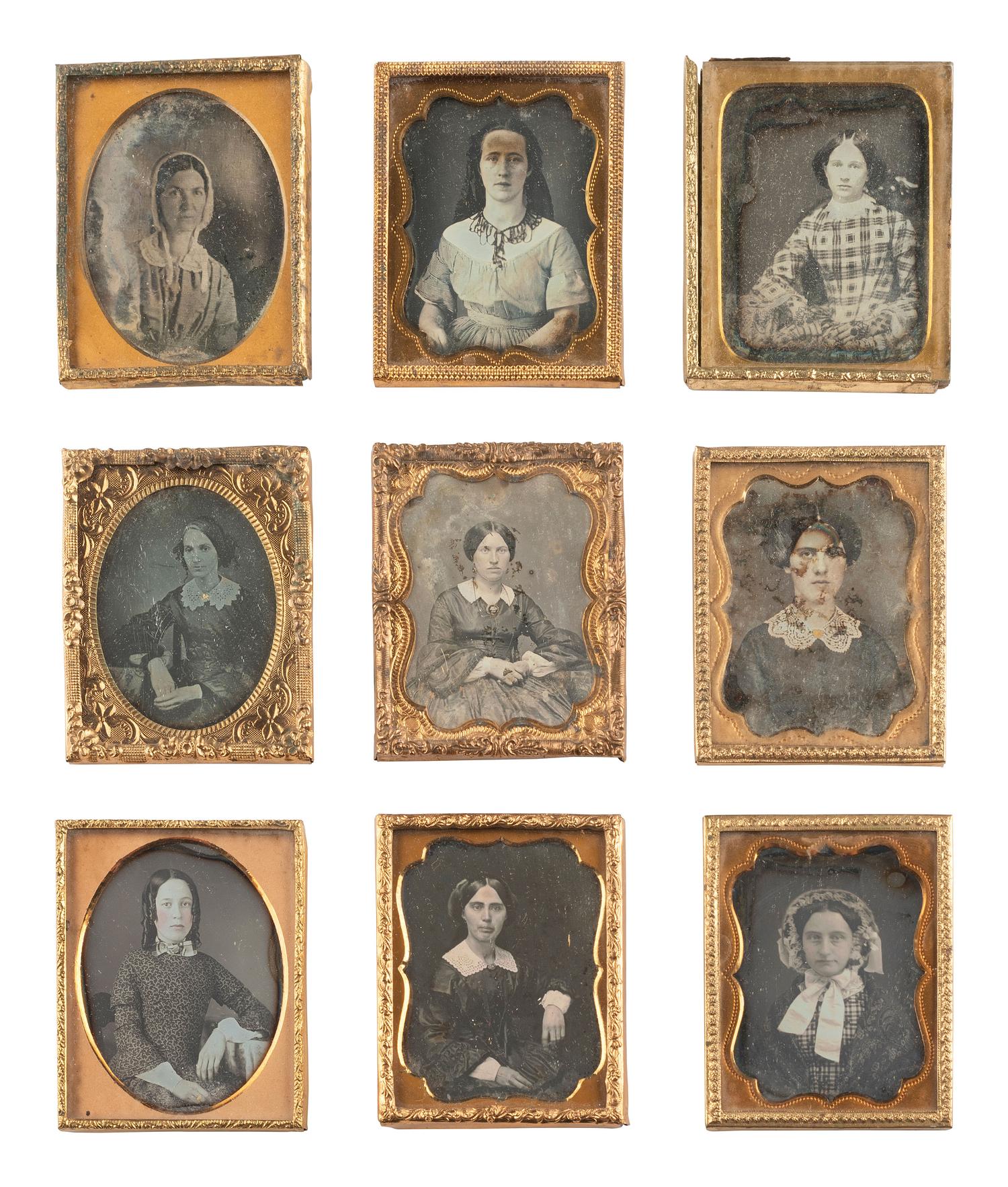 [EARLY PHOTOGRAPHY]. 31 daguerreotypes of young and middle-aged women, incl. portrait by BROADBENT.
