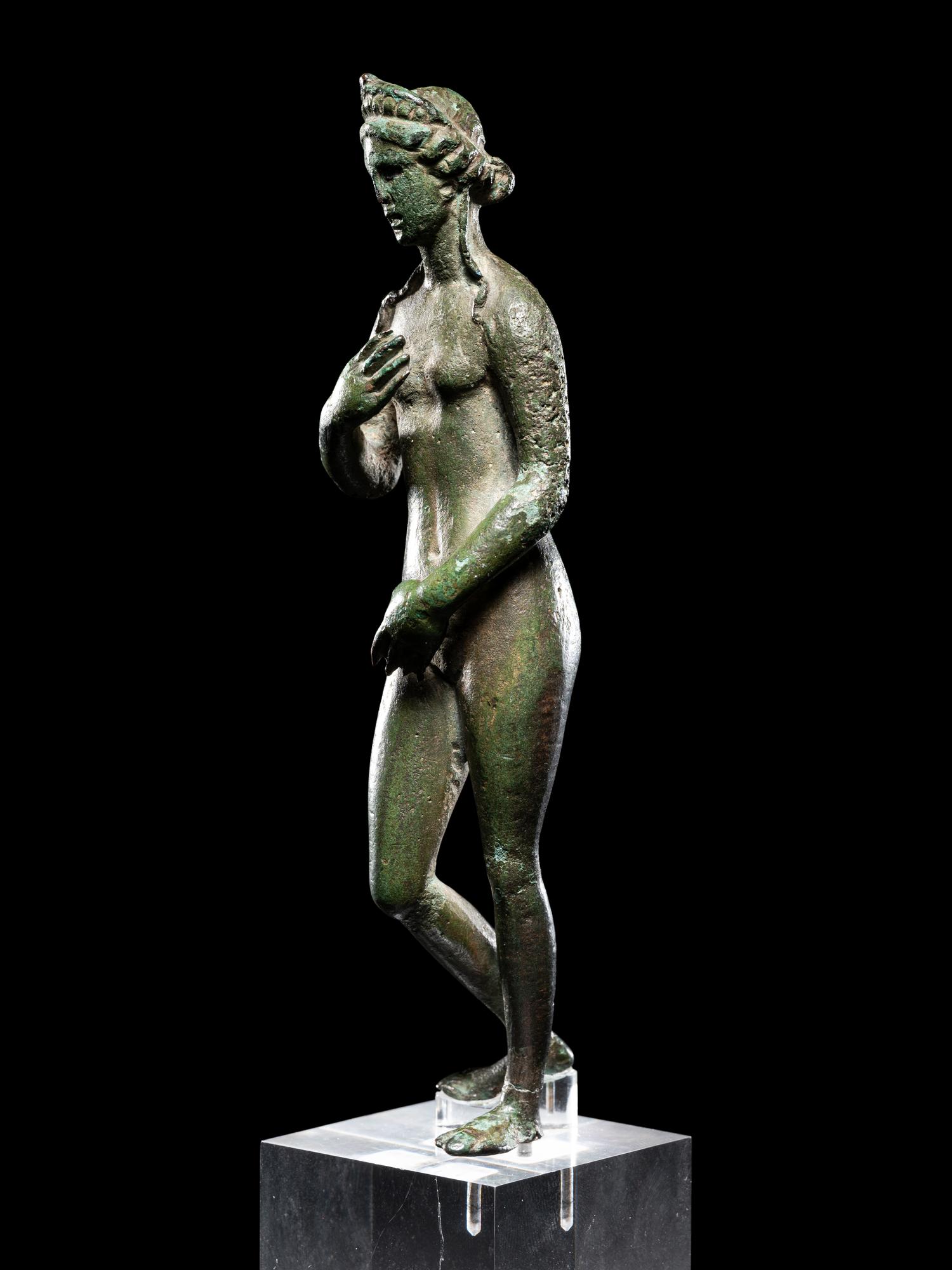 A Roman Bronze Venus with Silver Inlaid Eyes