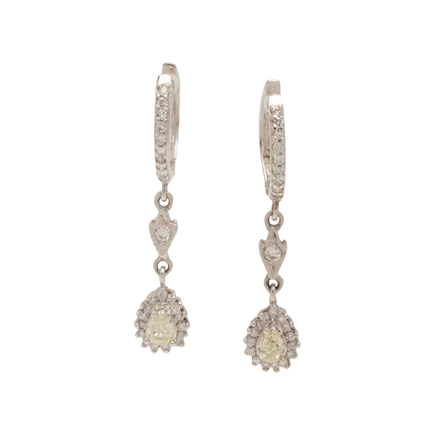 COLORED DIAMOND AND DIAMOND EARRINGS