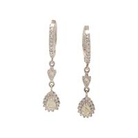 COLORED DIAMOND AND DIAMOND EARRINGS