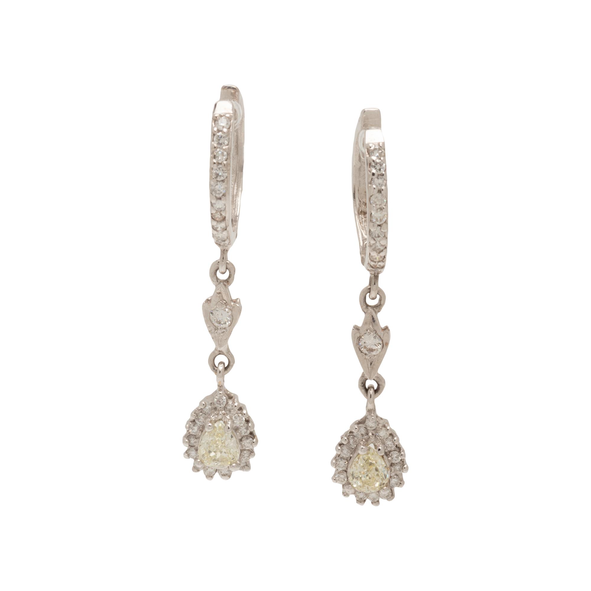 COLORED DIAMOND AND DIAMOND EARRINGS