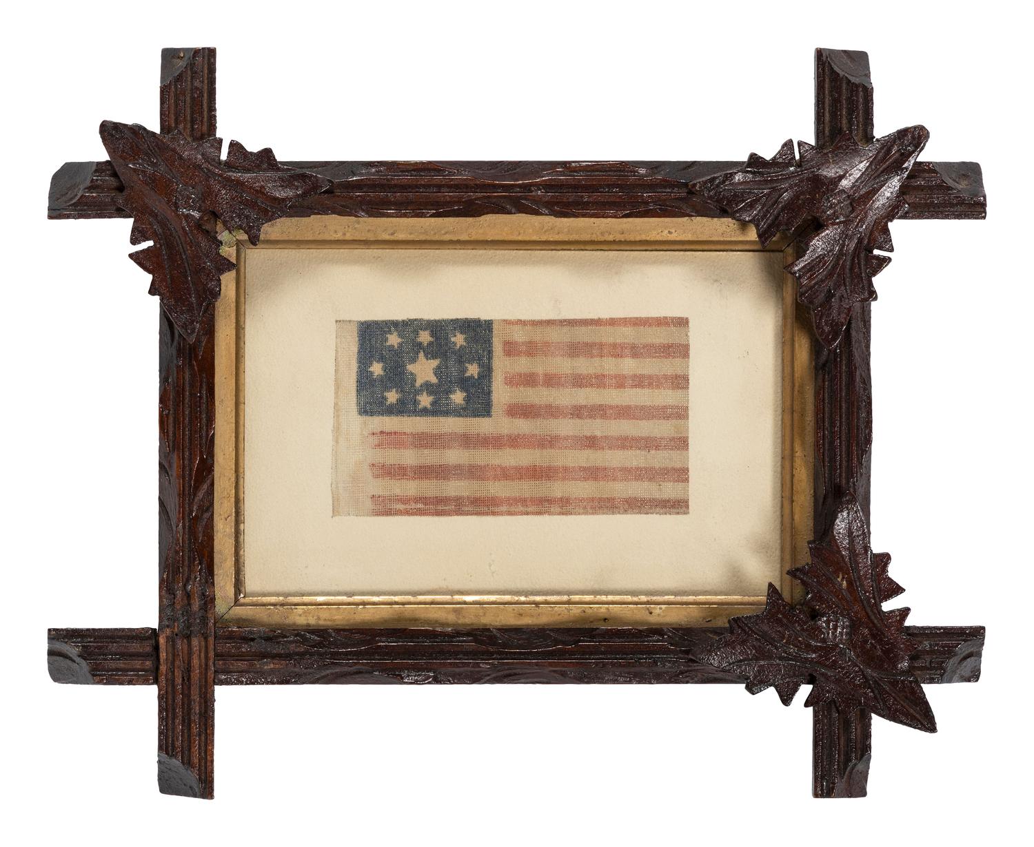 [FLAGS]. 9-star American parade flag. Ca 1876-1900.
