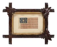 [FLAGS]. 9-star American parade flag. Ca 1876-1900.