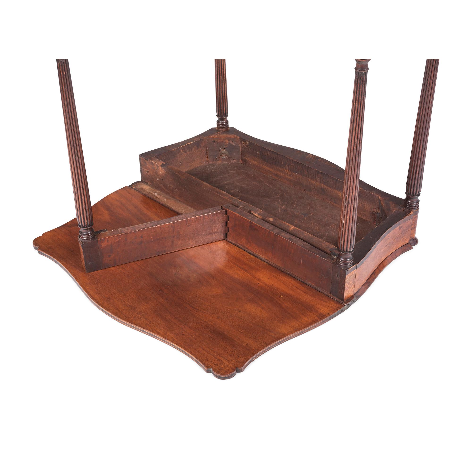 A Federal Inlaid Bird's Eye Maple and Mahogany Serpentine Games Table