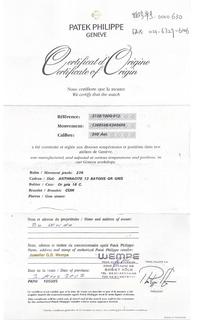PATEK PHILIPPE, REF. 3738/100G 18K WHITE GOLD 'ELLIPSE' WATCH WITH CERTIFICATE OF ORIGIN