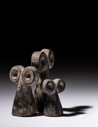 Three Syrian Stone Spectacle Idols