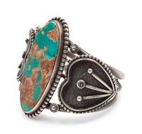 Vintage Royston Turquoise Cuff with Hearts