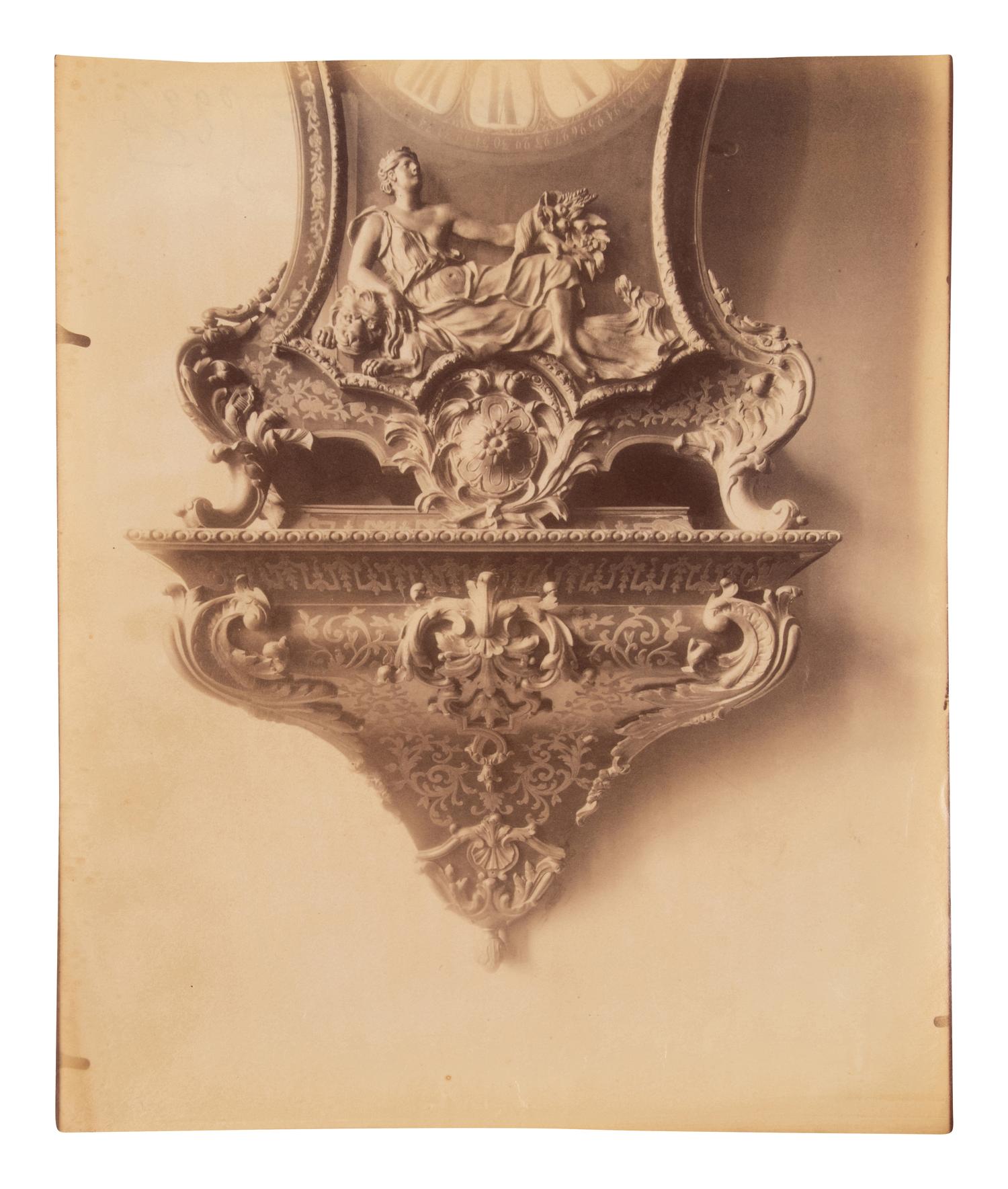 A group of six photographs depicting early 20th Century Parisian architectural details (Saints-Gervais-et-Protais, 1903-1904; Ambassade d'Autriche, 57 rue de Varenne, 1905; La Monnaie-quai Conti [5234], 1905-1906; Hôtel de Roquelaure, boulevard Saint-Germain, 246, 1905-1906; Hôtel de la Duchesse, de Narbonne, rue Varenne 45, 1907; [Cluny–Diane Chasseresse. Art Français. École J. Goujon], 1911)