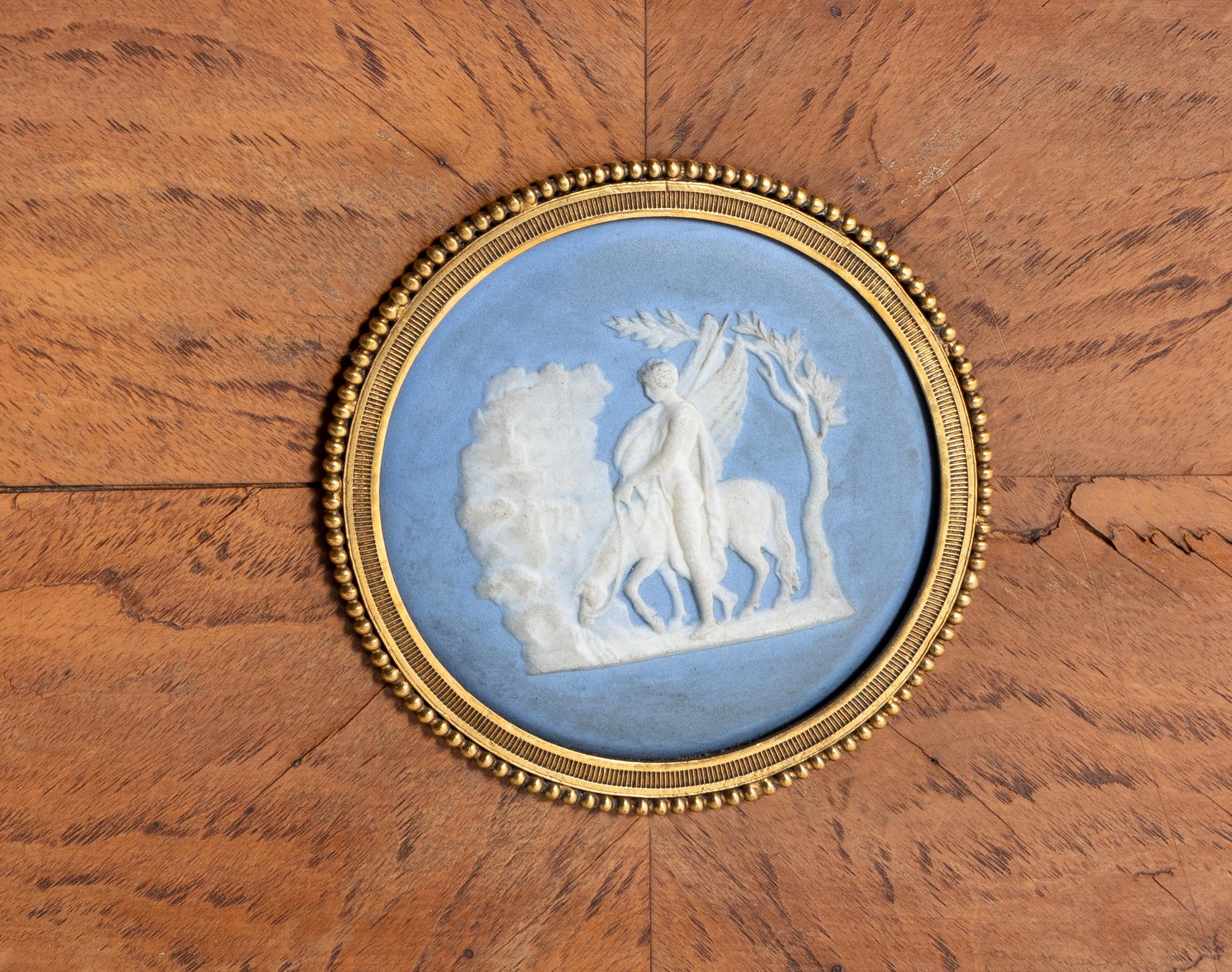 A French Neoclassical Tulipwood and Jasperware Mounted Side Table