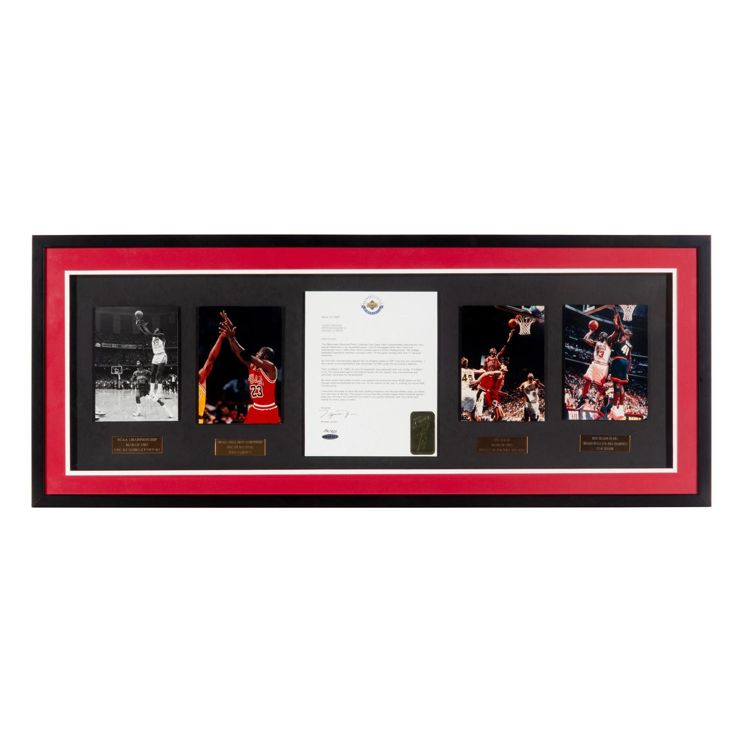 A Michael Jordan Signed Autograph Upper Deck Authenticated Letter Display
