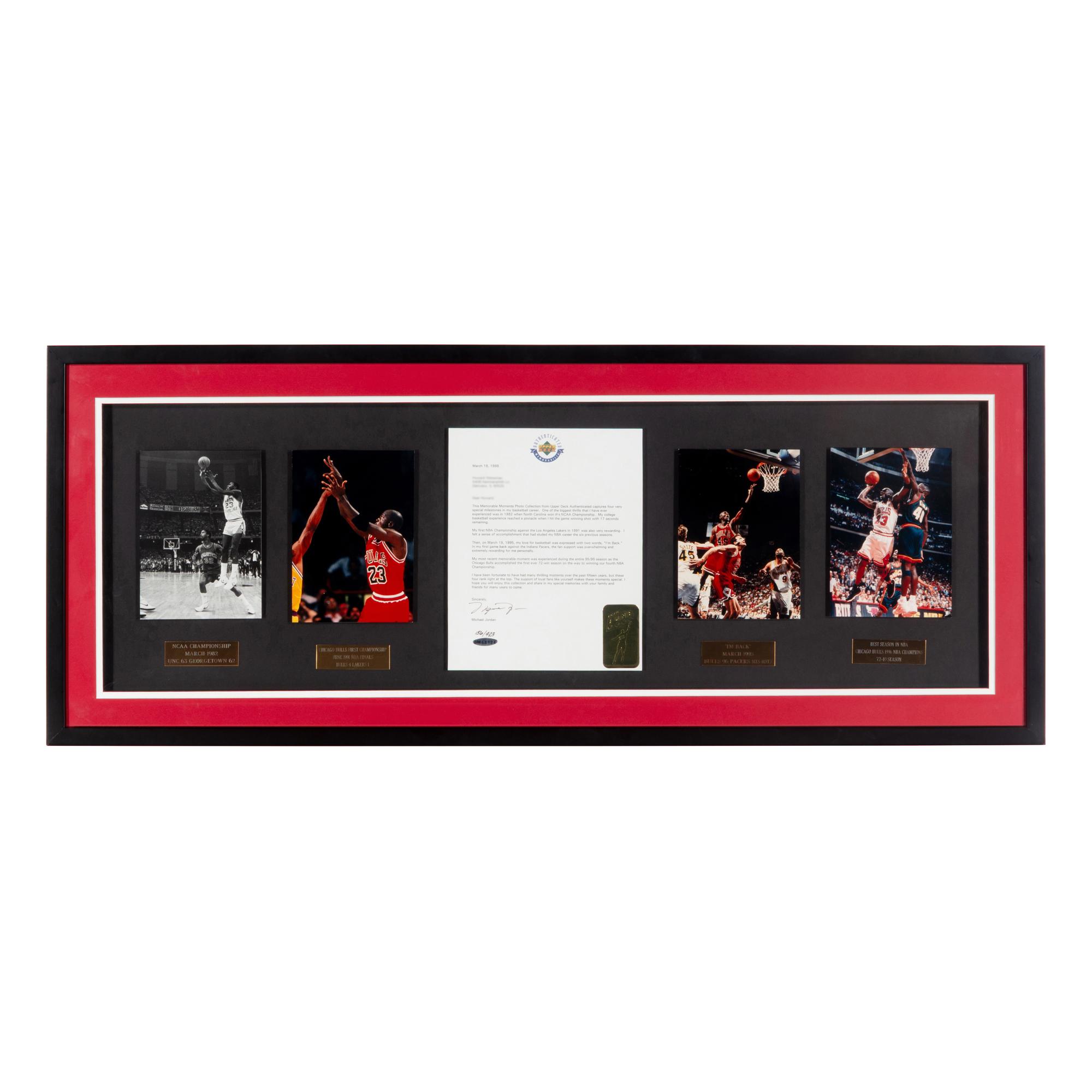 A Michael Jordan Signed Autograph Upper Deck Authenticated Letter Display