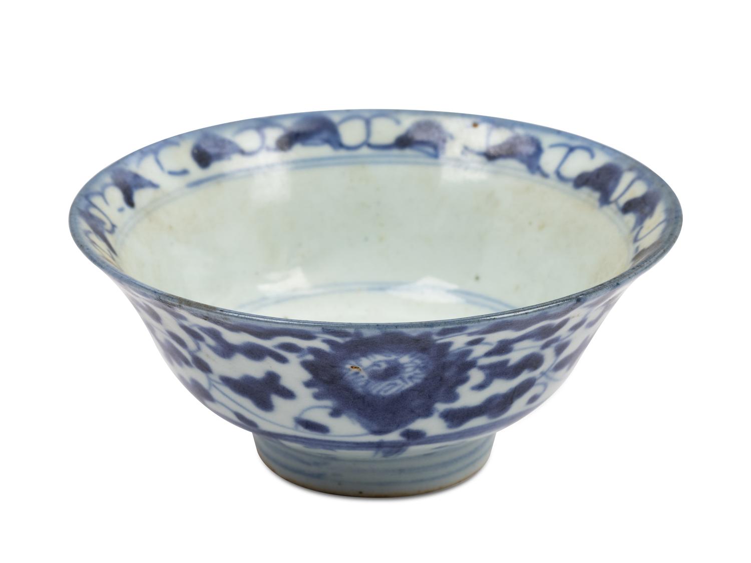 Six Chinese Export Porcelain Plates and Two Blue and White Bowls