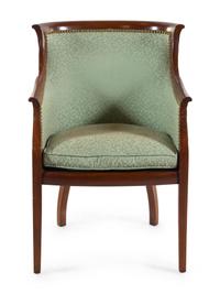 A Directoire Style Mahogany Bergère
