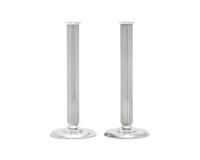 A Pair of Sigvard Bernadotte Designed Georg Jensen Silver Candlesticks