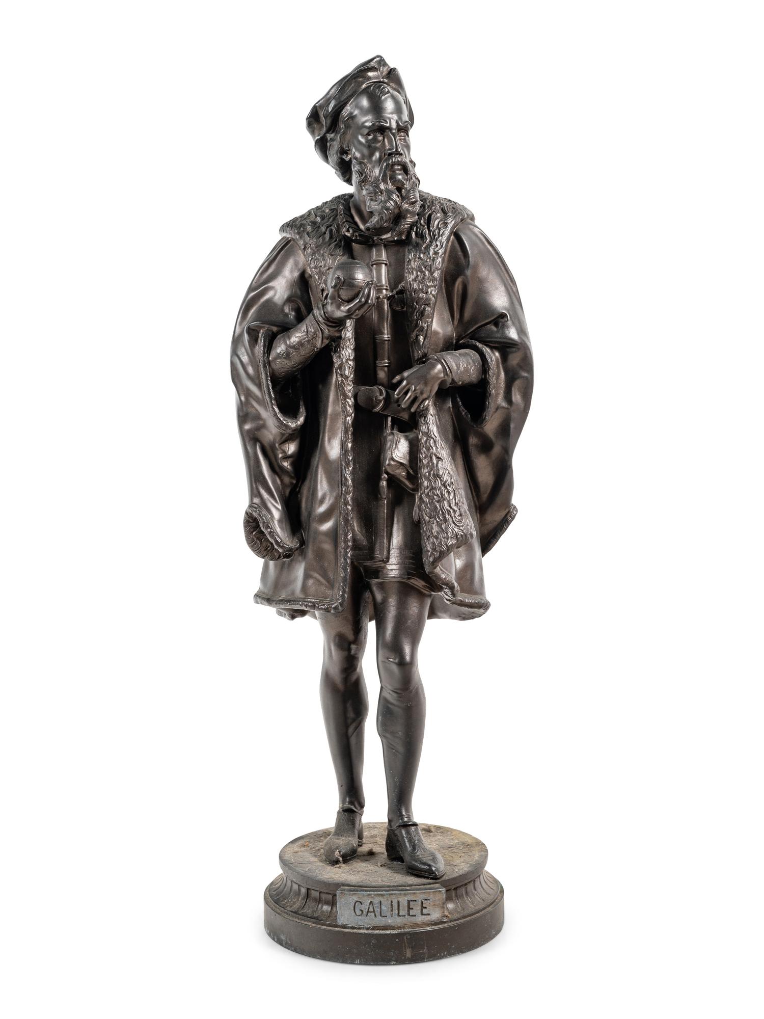A Continental Cast Metal Figure of Galileo