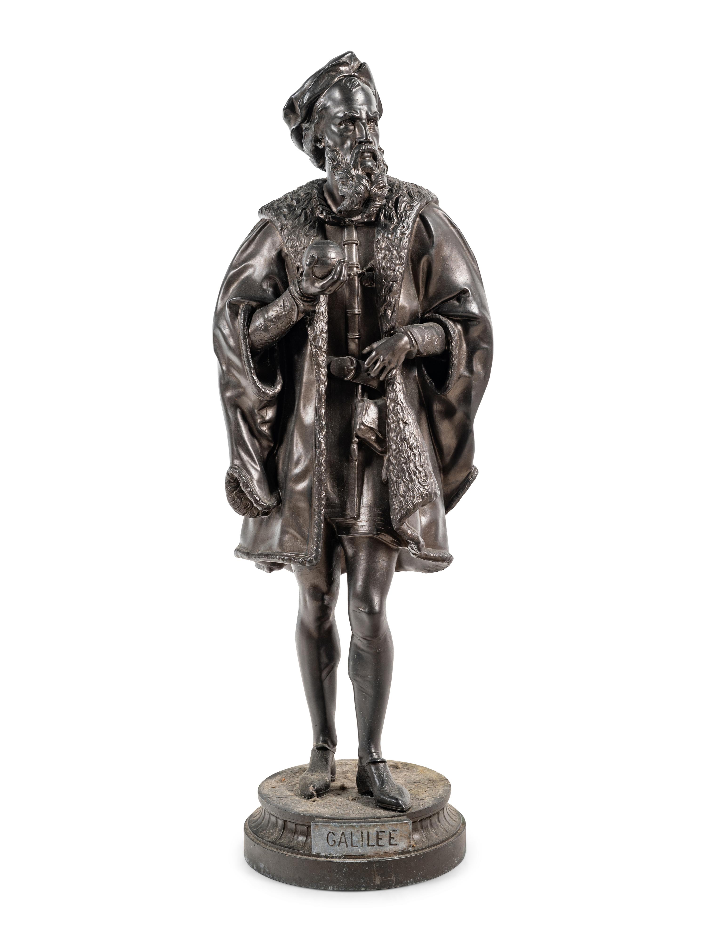 A Continental Cast Metal Figure of Galileo