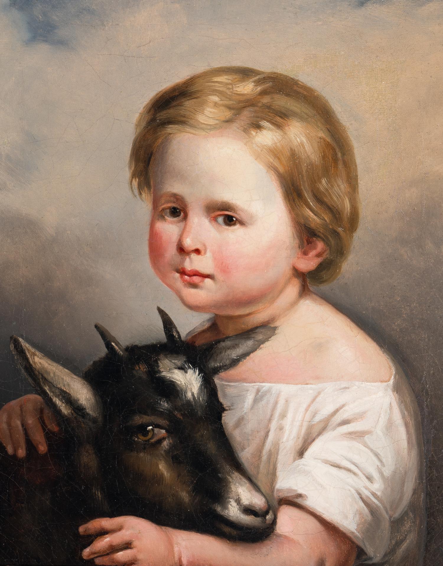 French School, 18th/19th Century Child with a Goat