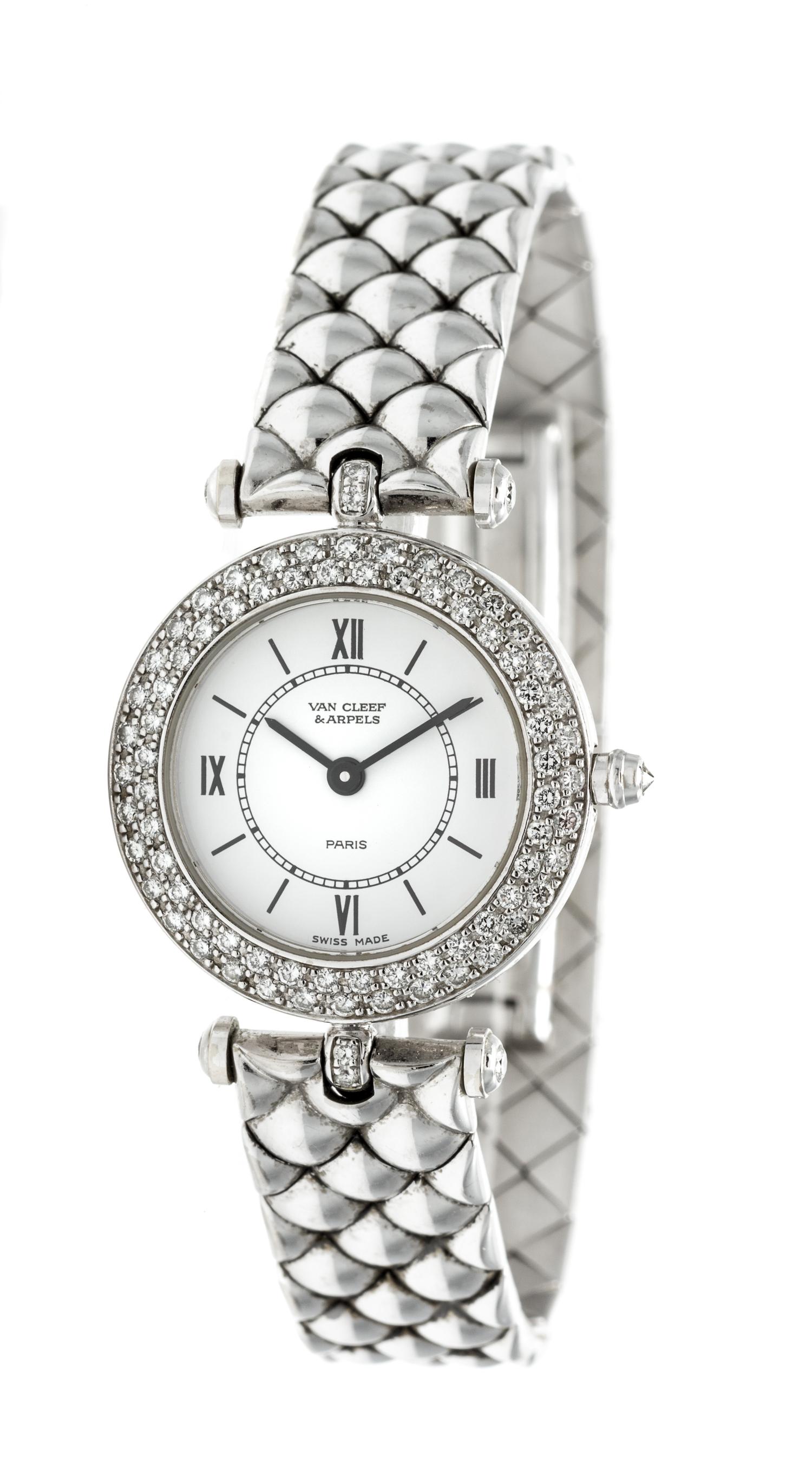 An 18 Karat White Gold and Diamond "Pierre Arpels" Wristwatch, Van Cleef & Arpels, 50.30 dwts.