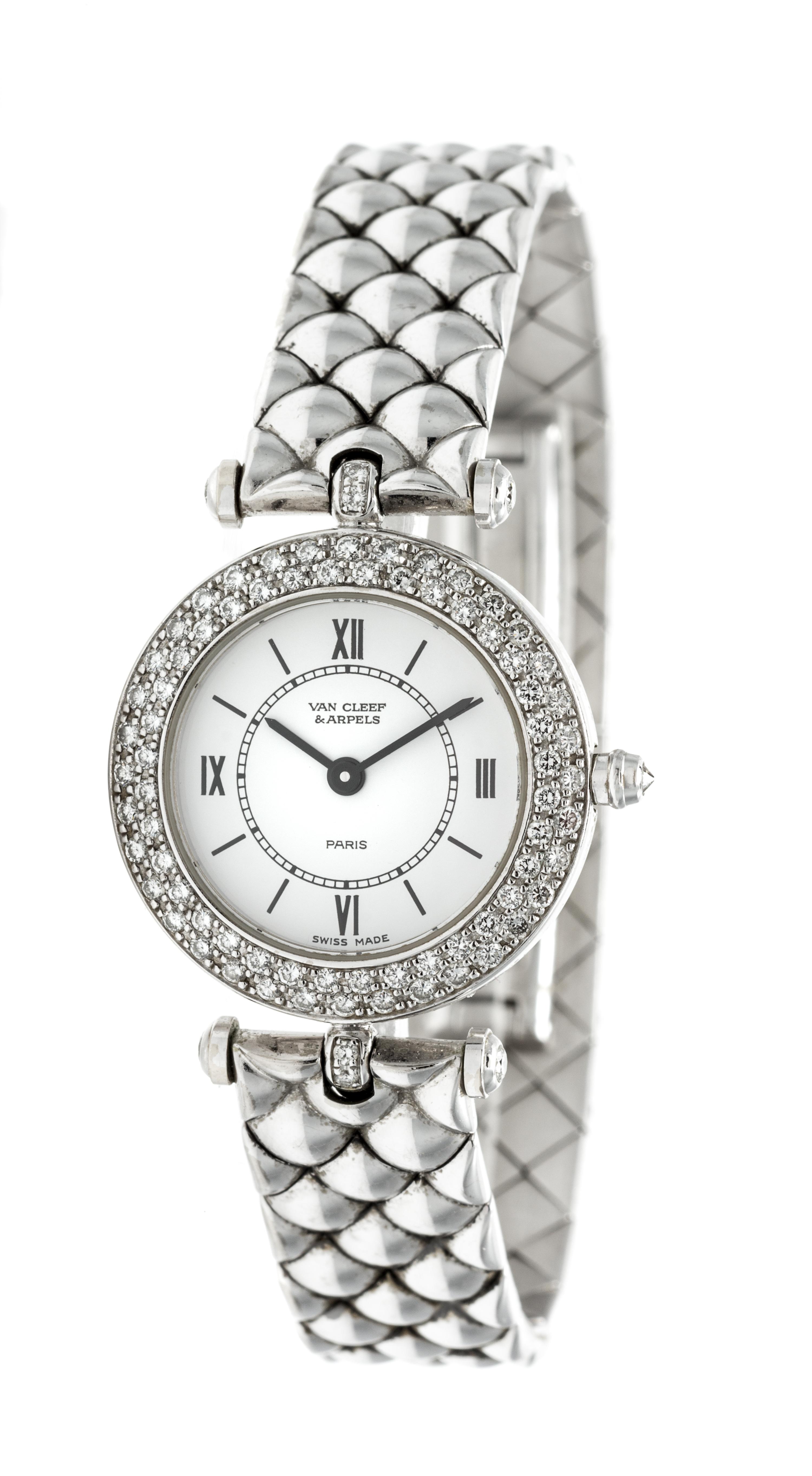 An 18 Karat White Gold and Diamond "Pierre Arpels" Wristwatch, Van Cleef & Arpels, 50.30 dwts.