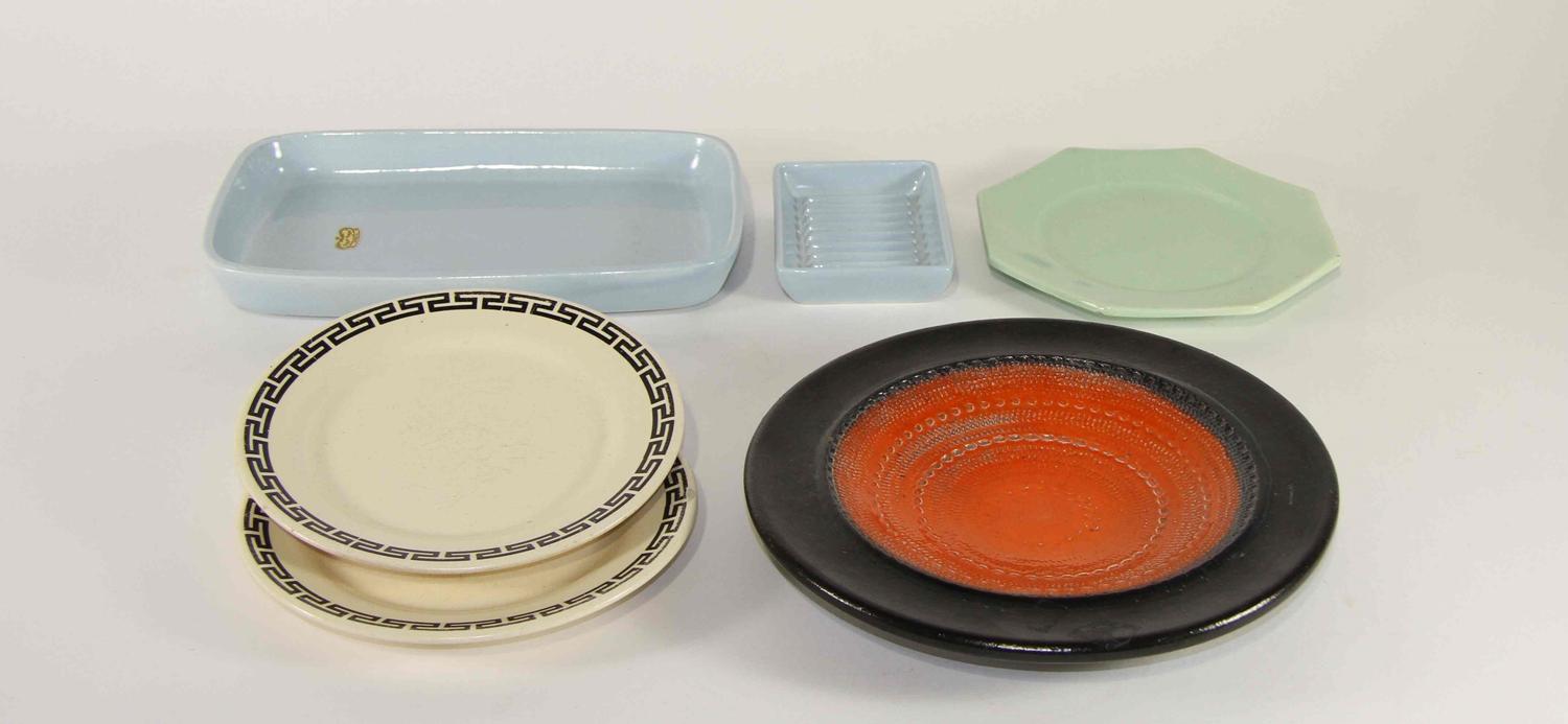 A Goup of Haeger Pottery Table Articles Width of widest 10 1/4 inches.