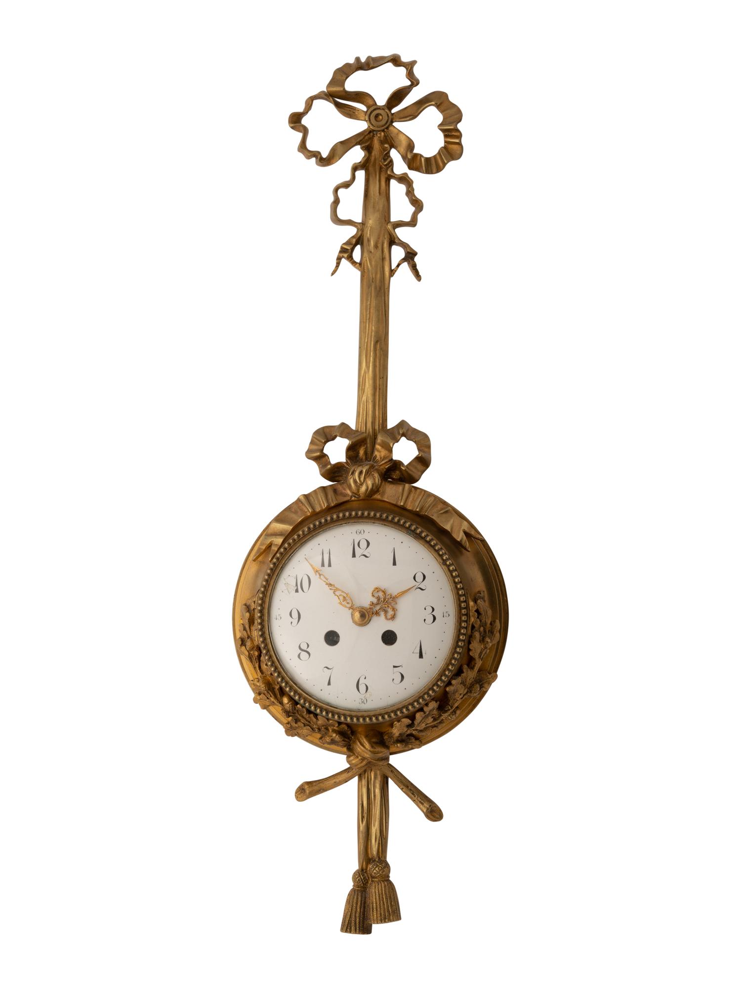 A Louis XV Style Gilt Bronze Wall Clock