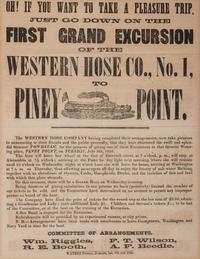 [TRANSPORTATION]. First Grand Excursion of the Western Hose Co., No. 1, to Piney Point . [Washington, D.C.]: Waters, 1856.