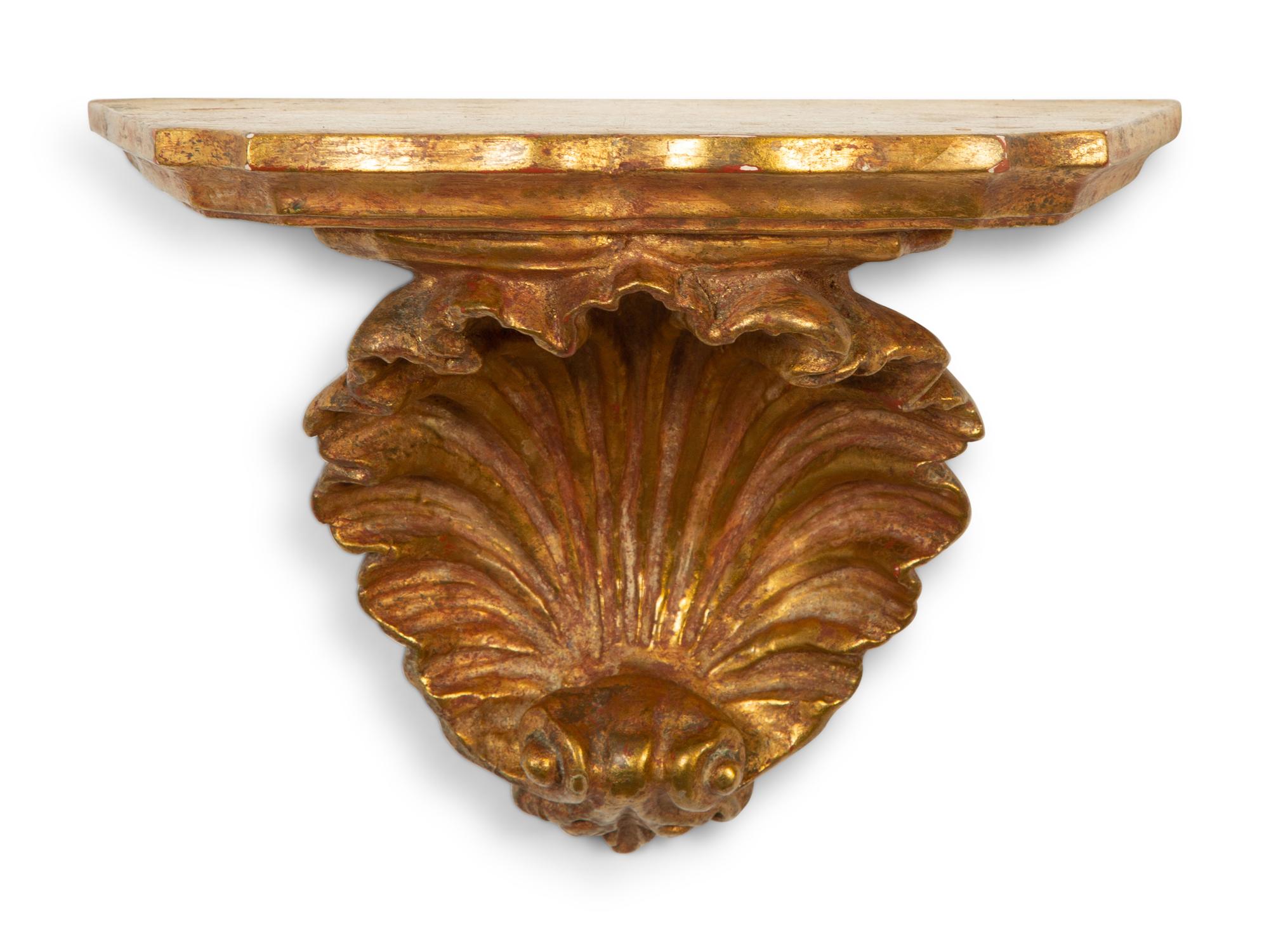 A Set of Four Italian Giltwood Wall Brackets