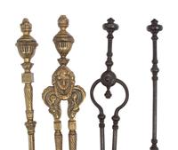 Two Sets of French Fireplace Tools