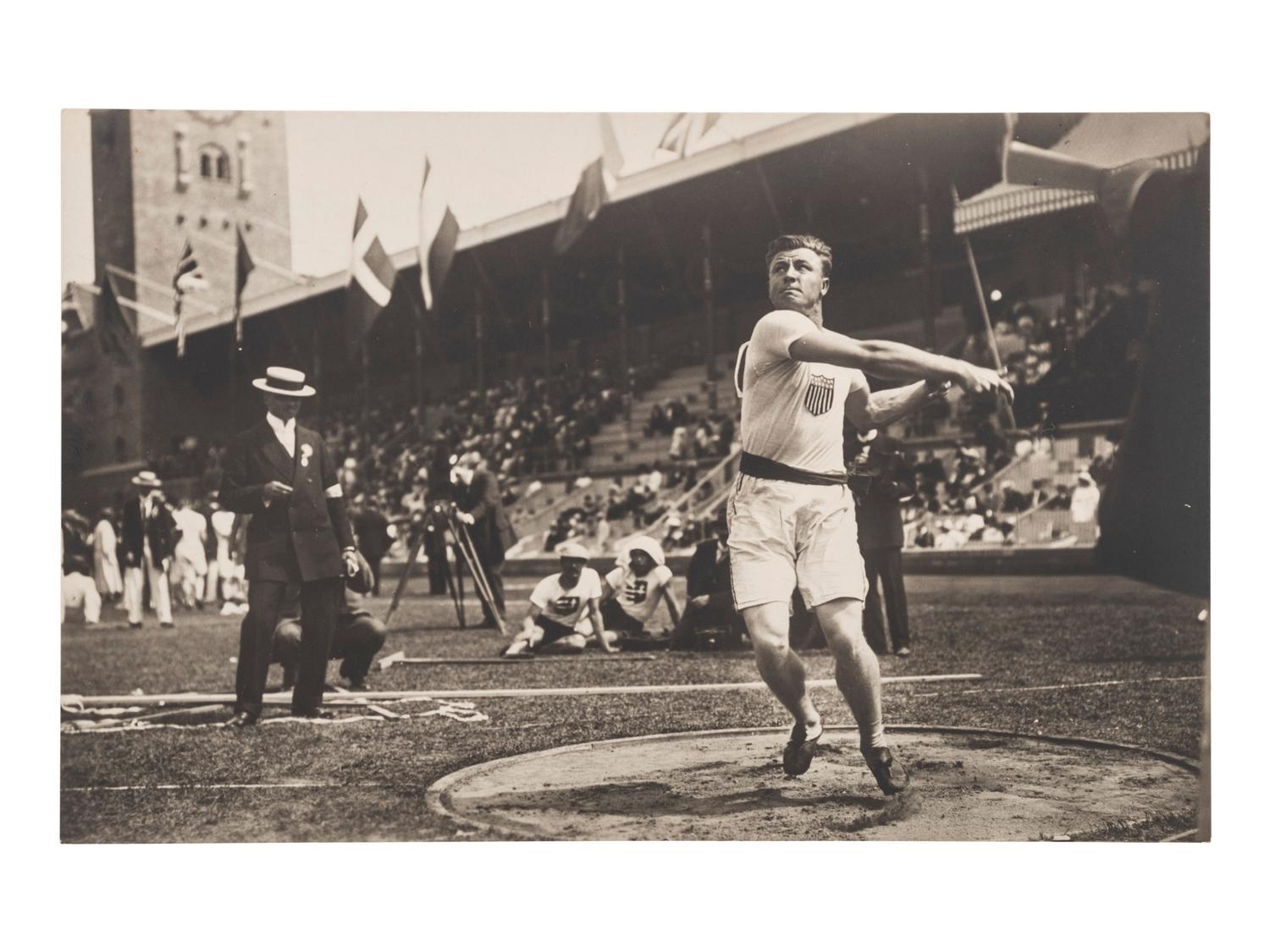 [EARLY PHOTOGRAPHY] -- [SPORTS]. A group of 32 real photo postcards of athletes and events, incl. baseball, track and field, gymnastics, wrestling, strongmen, and female basketball players.