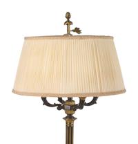 A Neoclassical Style Bronze Floor Lamp with a Silk Shade