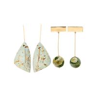 KATHLEEN WHITAKER, TWO PAIRS OF YELLOW GOLD AND GEMSTONE PENDANT EARRINGS