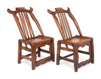 A Pair of Chinese Hardwood Child's Chairs