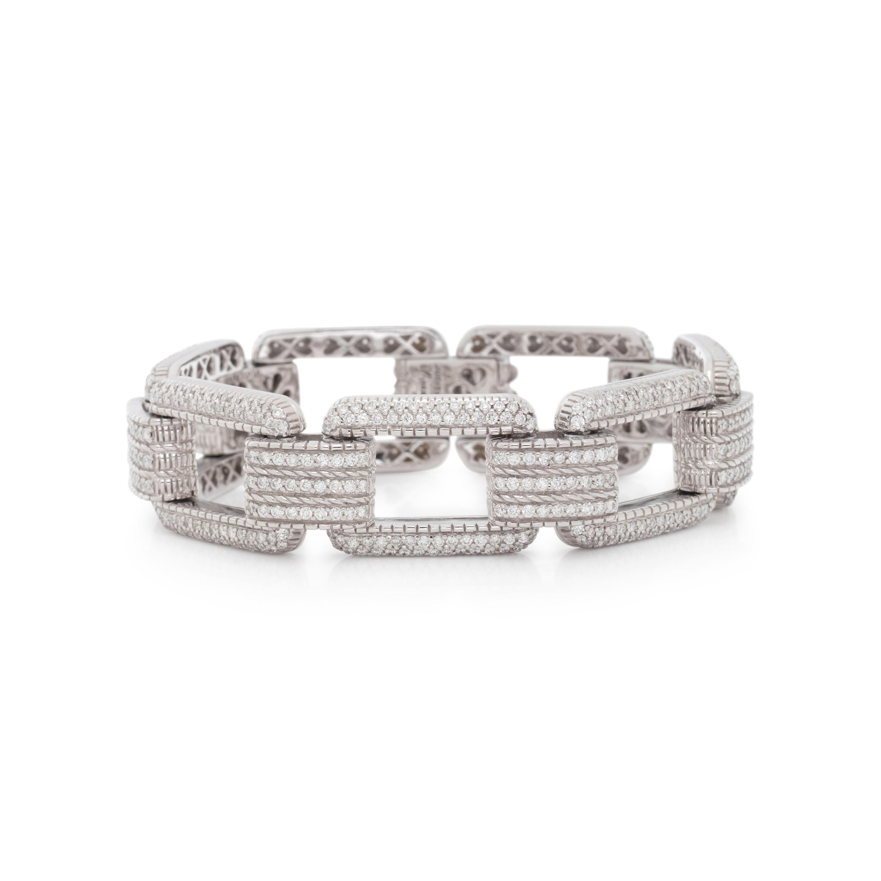 JUDITH RIPKA, DIAMOND AND WHITE GOLD BRACELET
