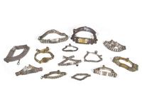 A Group of Thirteen Silver, Brass, Iron, and Mixed Metal Chain Link Dog Collars