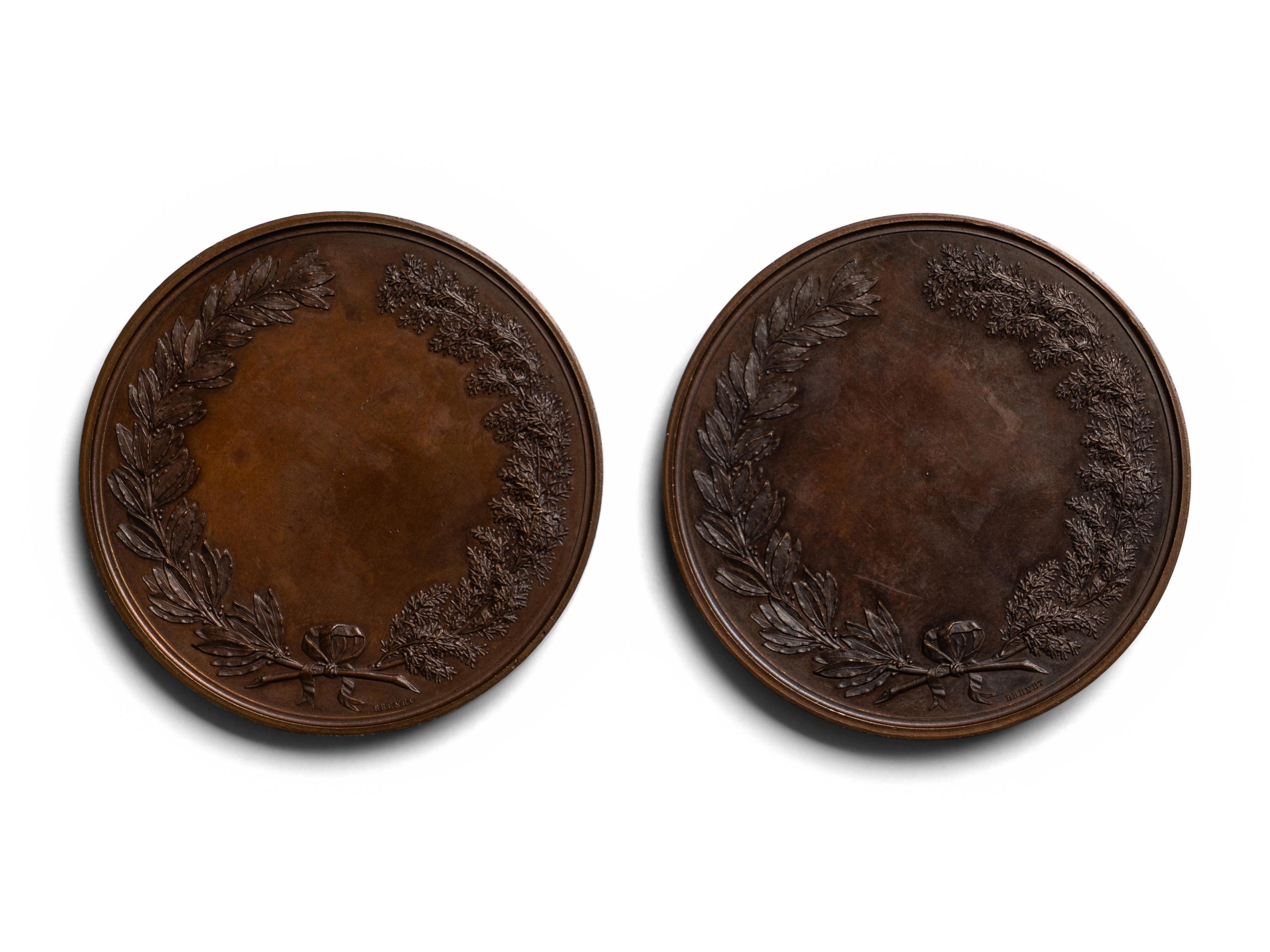 [EXONUMIA] Two Nicholas-Guy-Antoine Brenet (1773-1846) Designed Commemorative Medallions Relating to the July Revolution