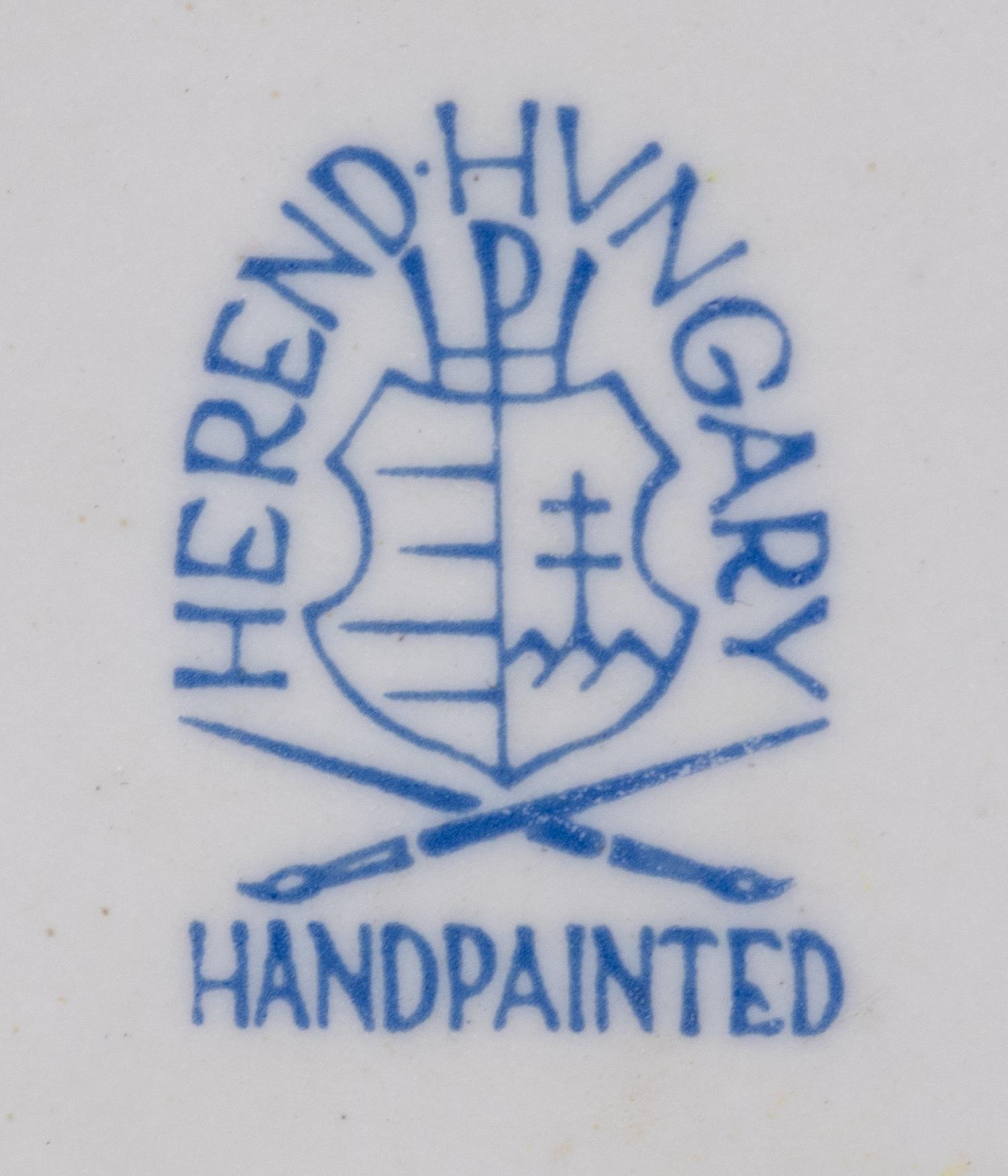 A Pair of Herend Porcelain Rabbit Figurines