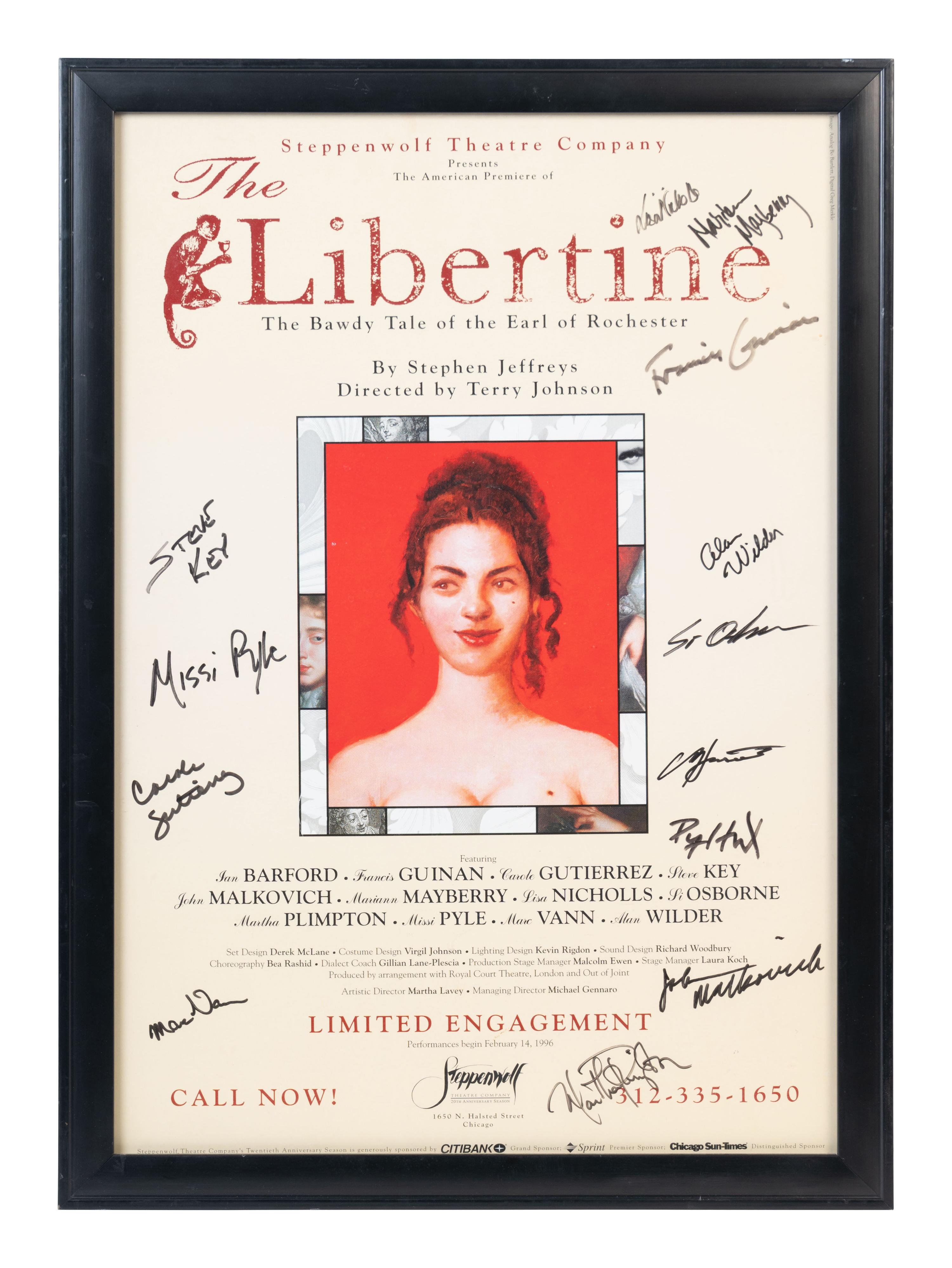 (Theatre Playbills) The Libertine: The Bawdy Tale of the Earl of Rochester . The Steppenwolf Theatre Company: 1996.