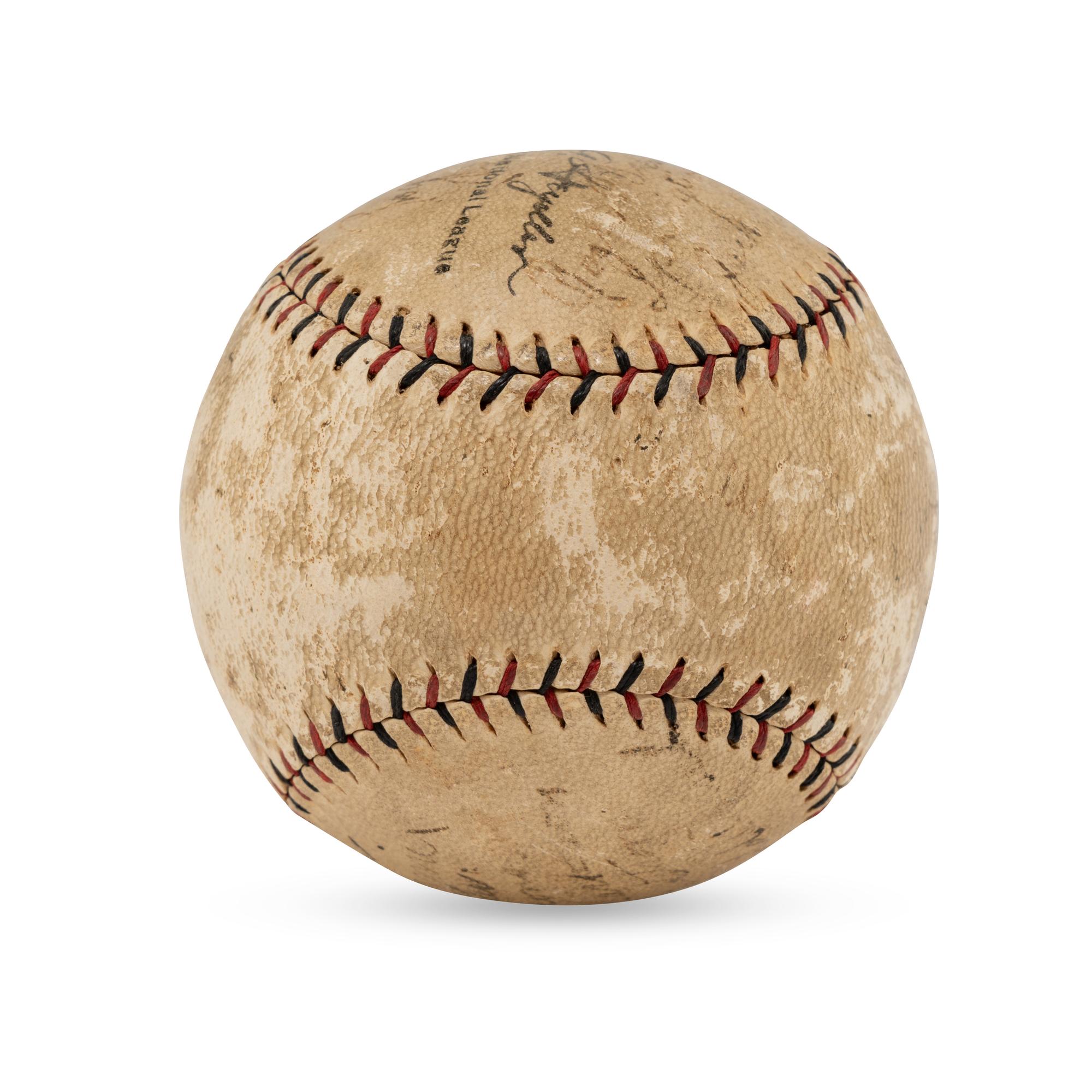 A 1927 New York Giants Team Signed Autograph Baseball (Beckett Authentication Services Letter of Authenticity)