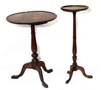 Queen Anne walnut candlestand and a kettle stand america, 1740-1760