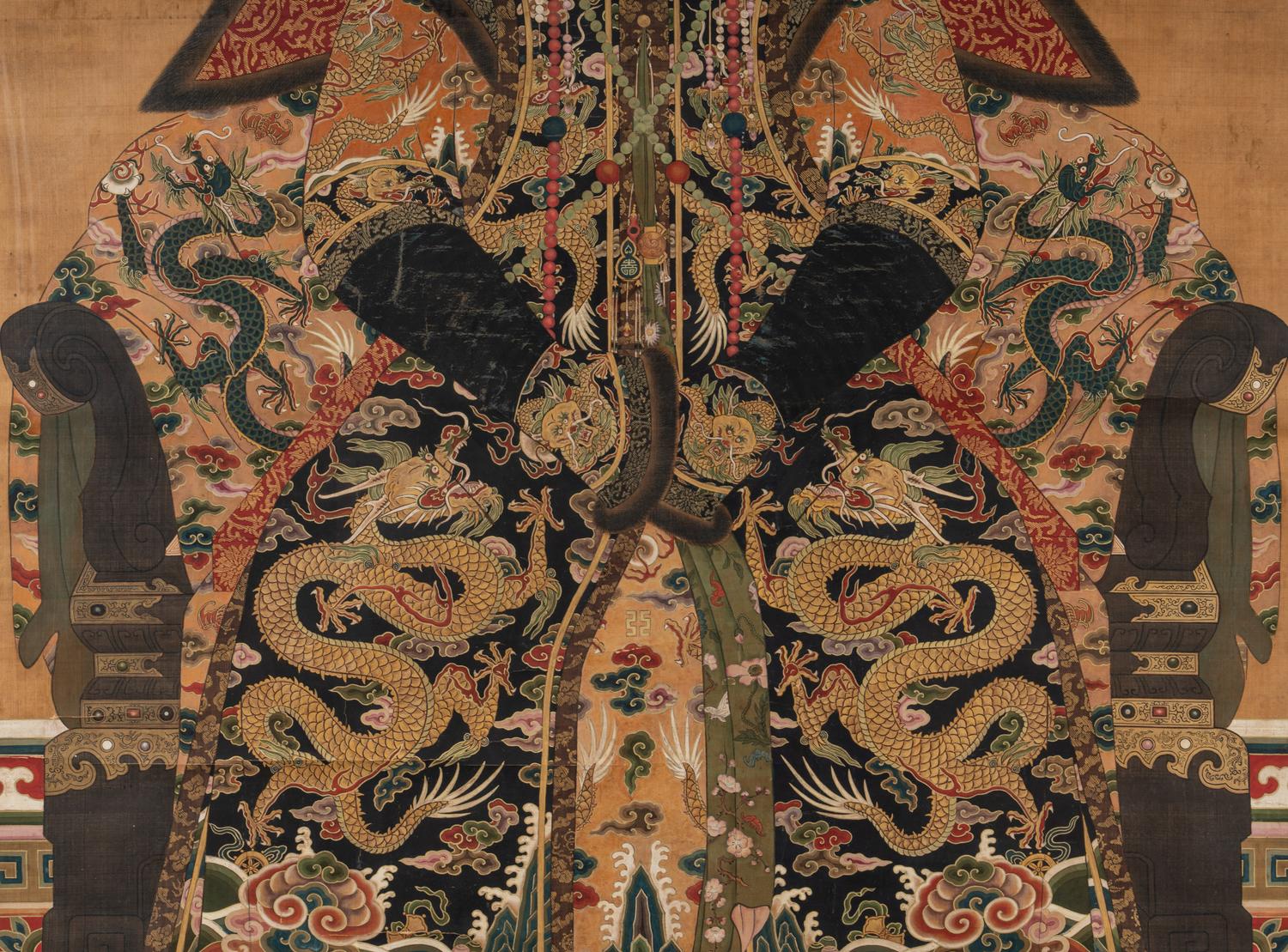 A Pair of Portraits of a Manchu Royal Prince and Princess