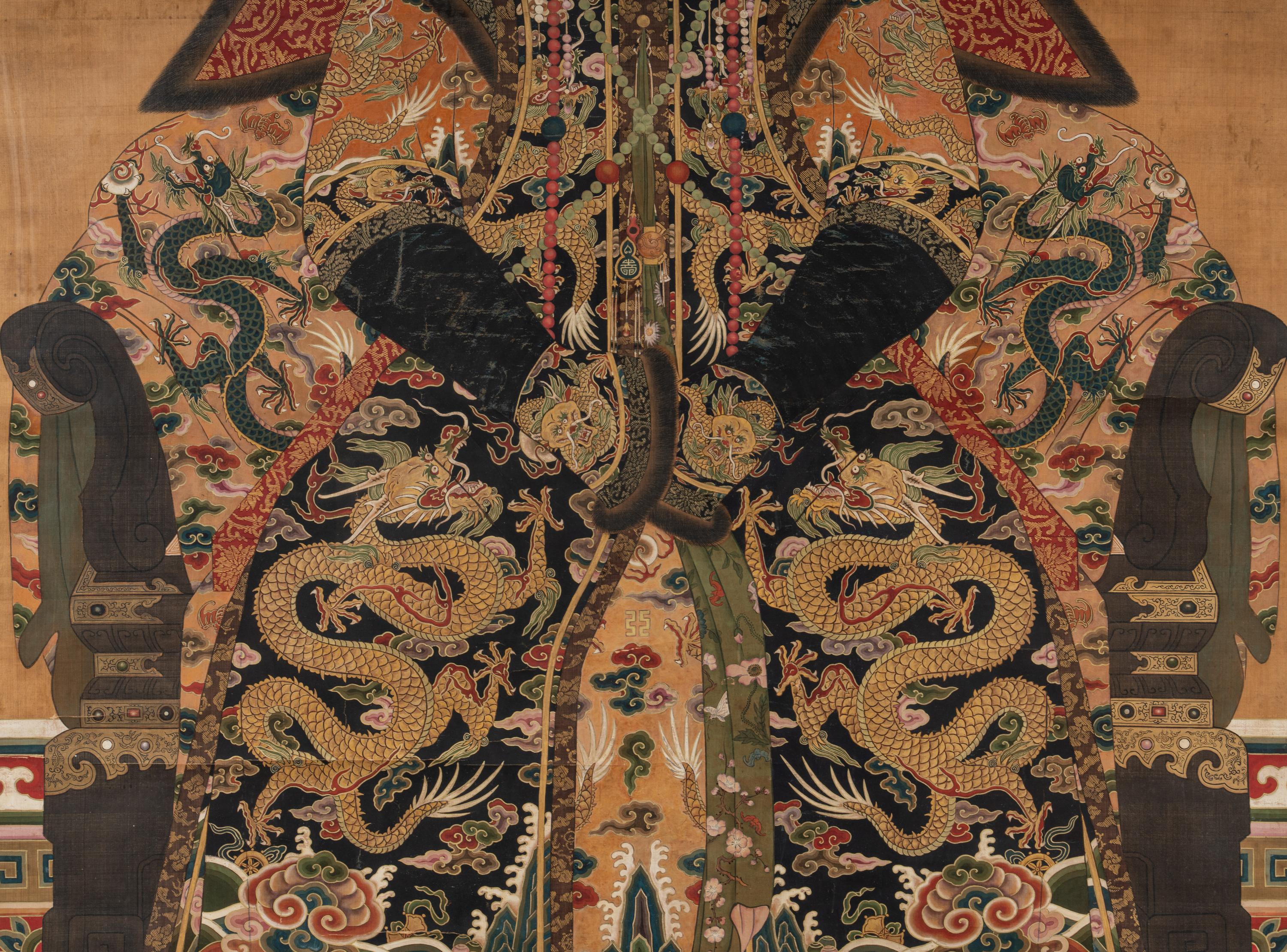 A Pair of Portraits of a Manchu Royal Prince and Princess