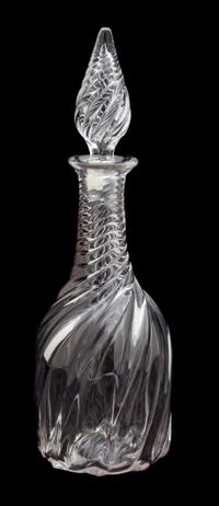 An English Swirled Glass Decanter Height 12 inches. — 19TH CENTURY